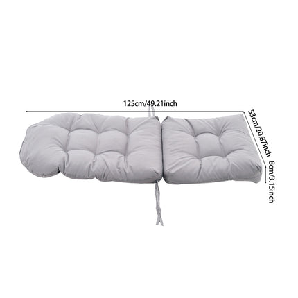 125x53cm Outdoor Garden Patio Waterproof Tufted Seat Cushion Light Grey