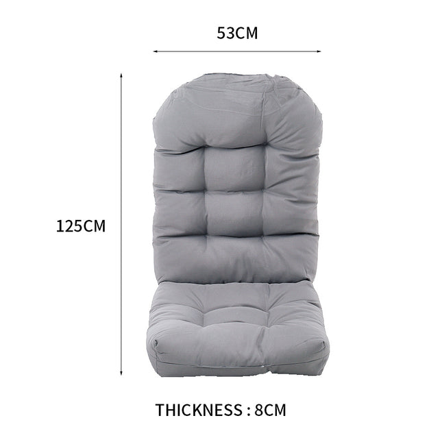 125x53cm Outdoor Garden Patio Waterproof Tufted Seat Cushion Light Grey
