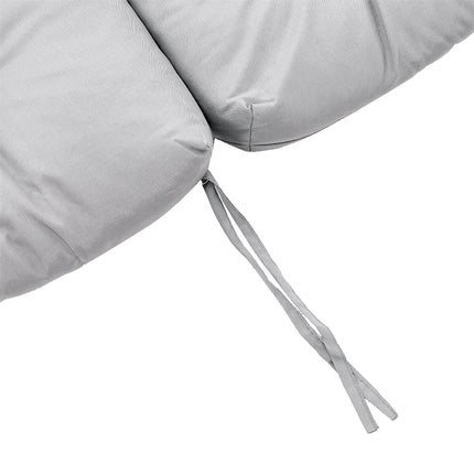 125x53cm Outdoor Garden Patio Waterproof Tufted Seat Cushion Light Grey
