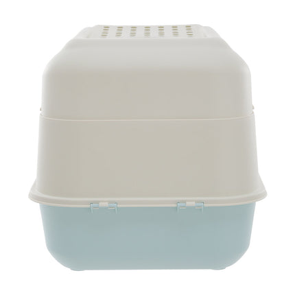 Large Top Entry Hooded Cat Litter Box with Scoop Blue and Grey