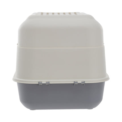 Large Top Entry Hooded Cat Litter Box with Scoop Blue and Grey