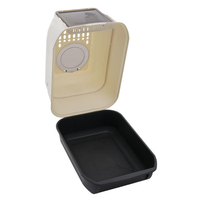 Large Hooded Top Entry Cat Litter Box with Scoop
