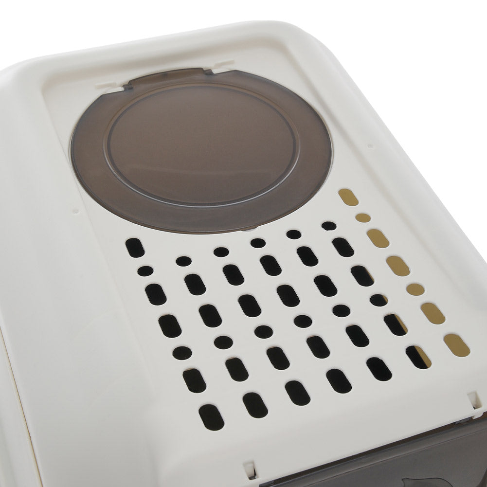 Large Hooded Top Entry Cat Litter Box with Scoop