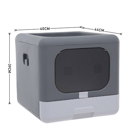 Modern Grey Enclosed Cat Litter Box Toilet