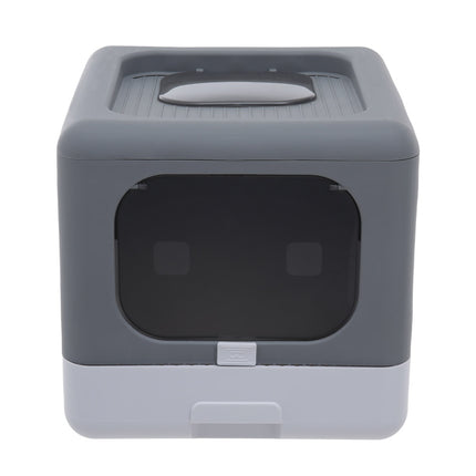 Modern Grey Enclosed Cat Litter Box Toilet