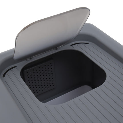 Modern Grey Enclosed Cat Litter Box Toilet