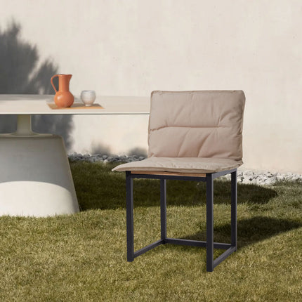 Khaki and Black Foldable Chair Cushion