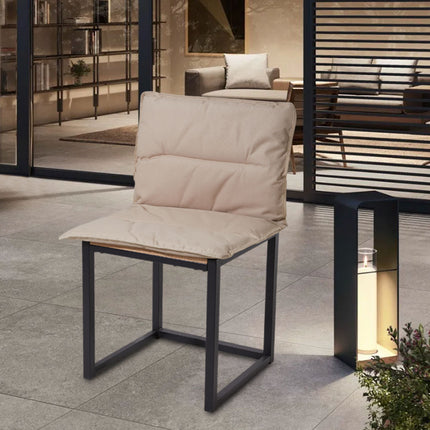Khaki and Black Foldable Chair Cushion
