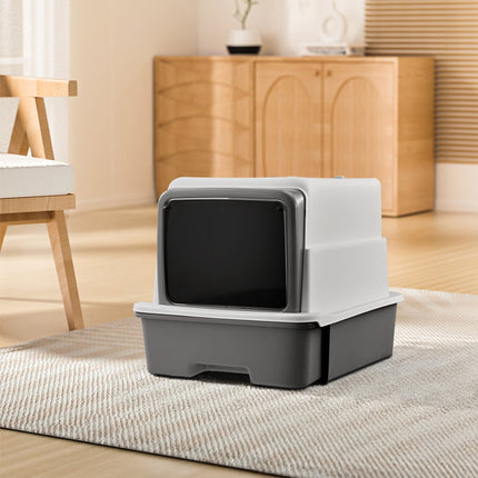Large Top Entry Hooded Cat Litter Box with Scoop