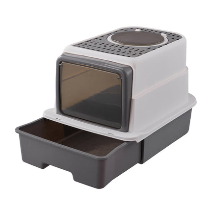 Large Top Entry Hooded Cat Litter Box with Scoop