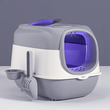 Large Enclosed Cat Litter Box with UV Sterilizer