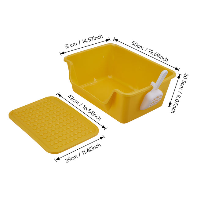 Large Anti Splash Cat Litter Box with Litter Mat