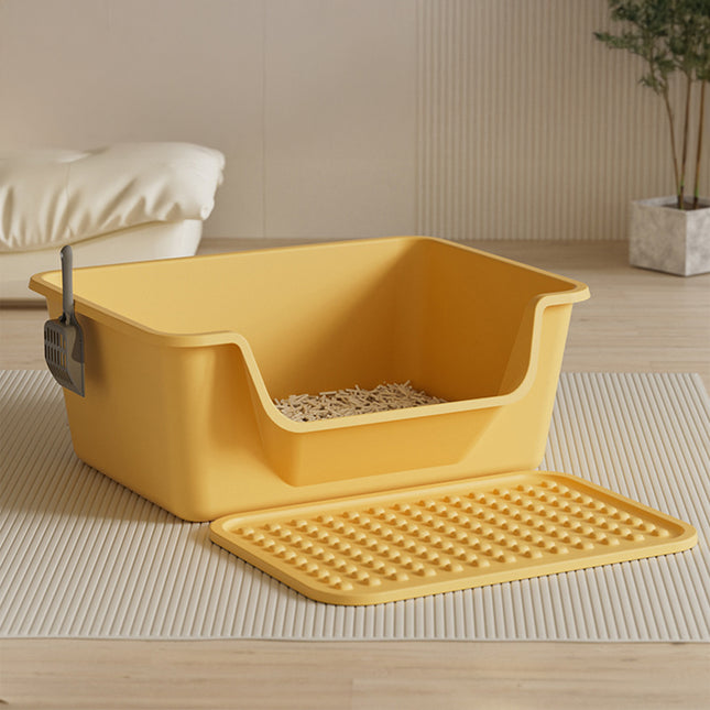 Large Anti Splash Cat Litter Box with Litter Mat