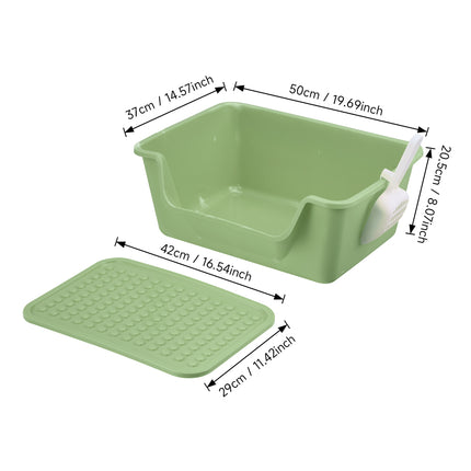 Large Anti Splash Cat Litter Box with Litter Mat