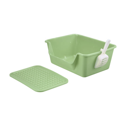Large Anti Splash Cat Litter Box with Litter Mat