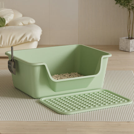 Large Anti Splash Cat Litter Box with Litter Mat