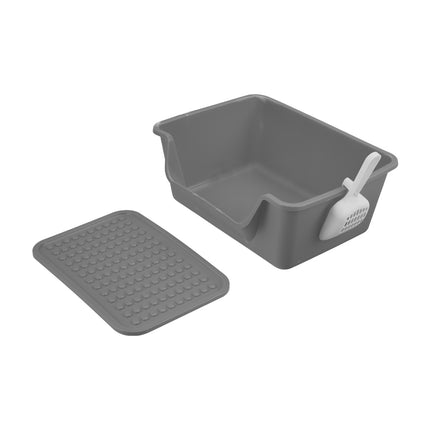 Large Anti Splash Cat Litter Box with Litter Mat