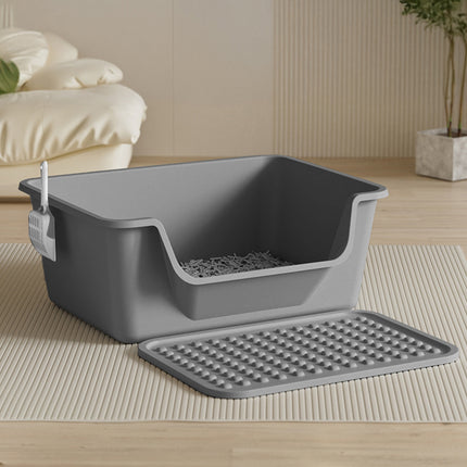 Large Anti Splash Cat Litter Box with Litter Mat
