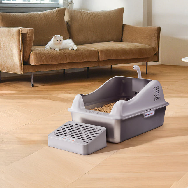 Easy Clean Large Stainless Steel Cat Litter Box