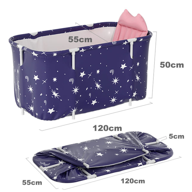 Large Portable Folding Bathtub with Cushion