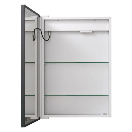 Black Frame LED Illuminated Bathroom Mirror Cabinet Touch Sensor 50 x 70cm