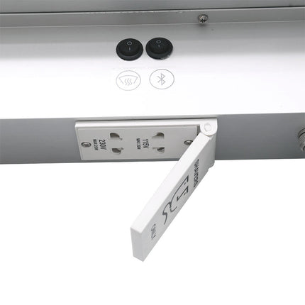 Double Door LED Mirror Cabinet with Shaver Socket 65x60cm H