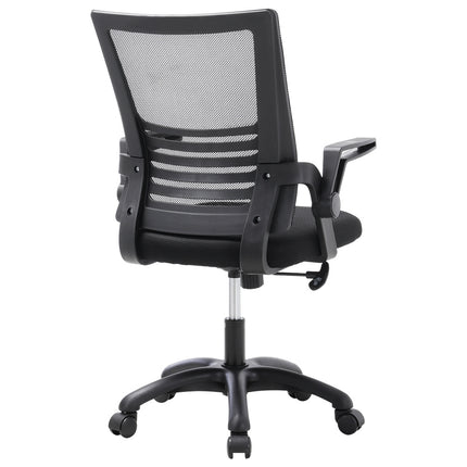 Mesh Office Chair Ergonomic Design with Black Flip up Armrests, Black
