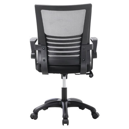 Mesh Office Chair Ergonomic Design with Black Flip up Armrests, Black
