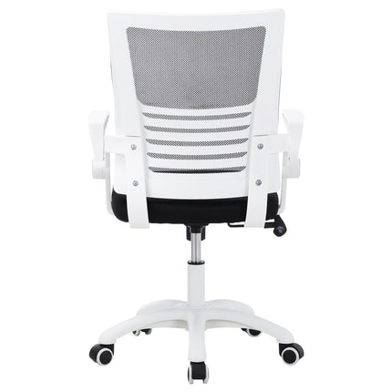 Mesh Office Chair Ergonomic Design with White Flip up Armrests Black