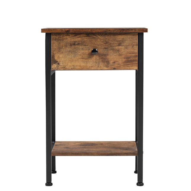 40cm Industrial Side Table with Drawer for Living Room