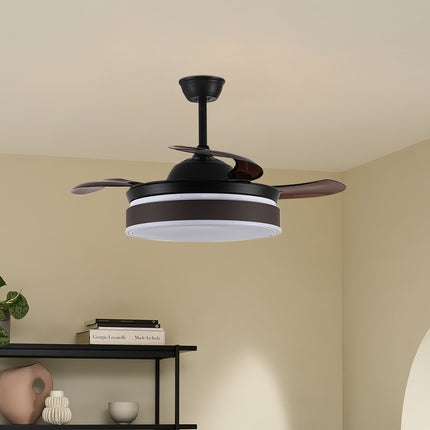 Modern Style Indoor Ceiling Fan with Light and Remote