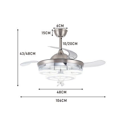 3 Color Light Changing Acrylic Ceiling Fan
