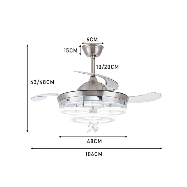 3 Color Light Changing Acrylic Ceiling Fan