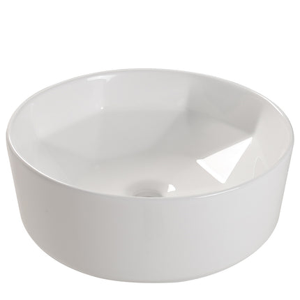 Round White Bathroom Sink Countertop Art Basin
