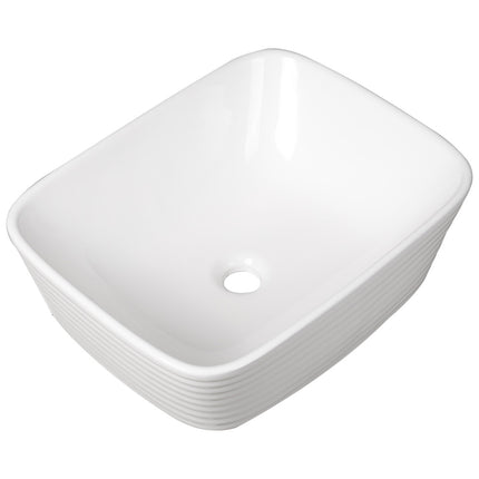 Ceramic Vessel Sink White Countertop Basin 50.5 x 38.5cm