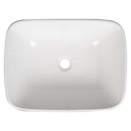 Ceramic Vessel Sink White Countertop Basin 50.5 x 38.5cm
