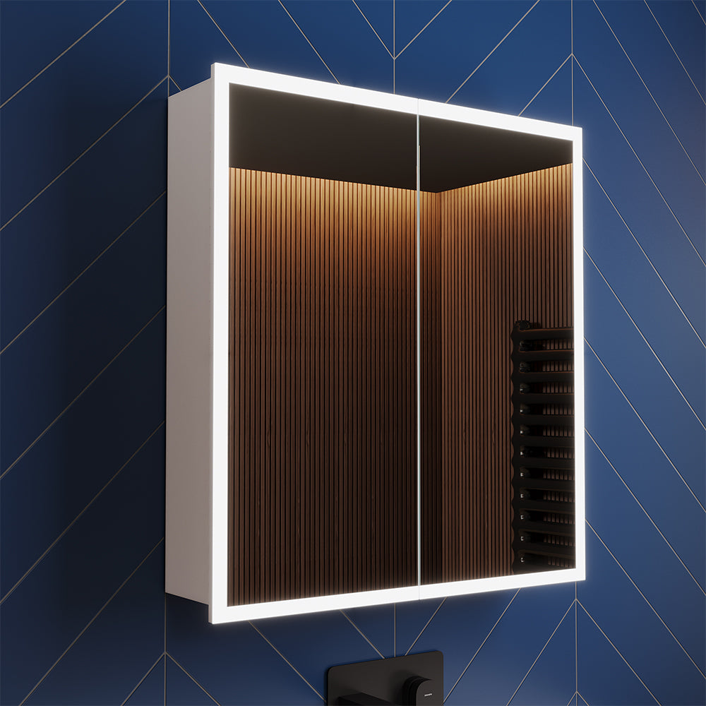 Double Door LED Mirror Cabinet 650 x 600mm