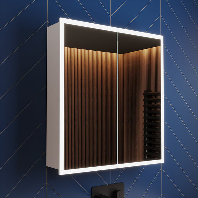 Double Door LED Mirror Cabinet 650 x 600mm