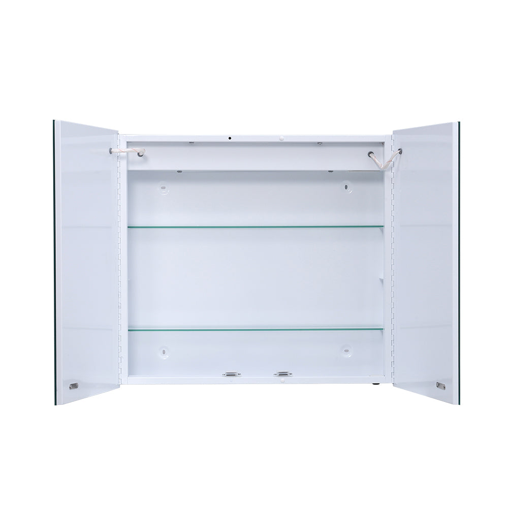 Double Door Illuminated LED Mirror Cabinet with Shaver Socket