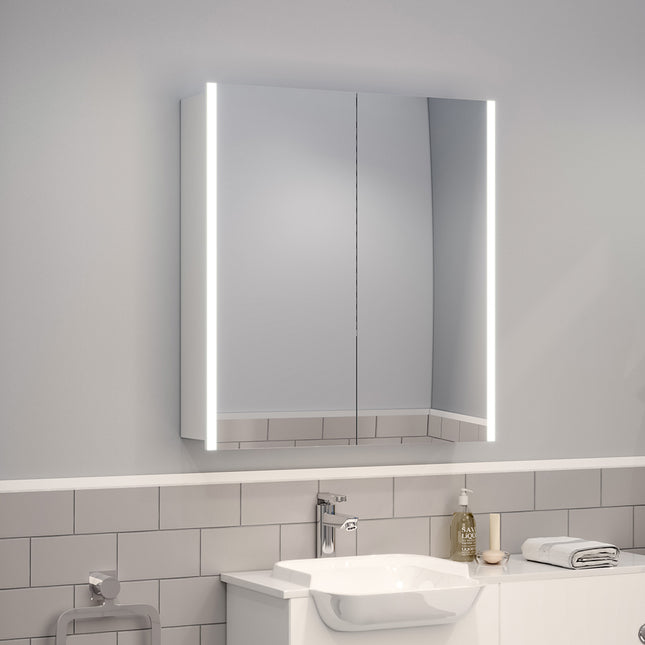 Double Door Illuminated LED Mirror Cabinet with Shaver Socket