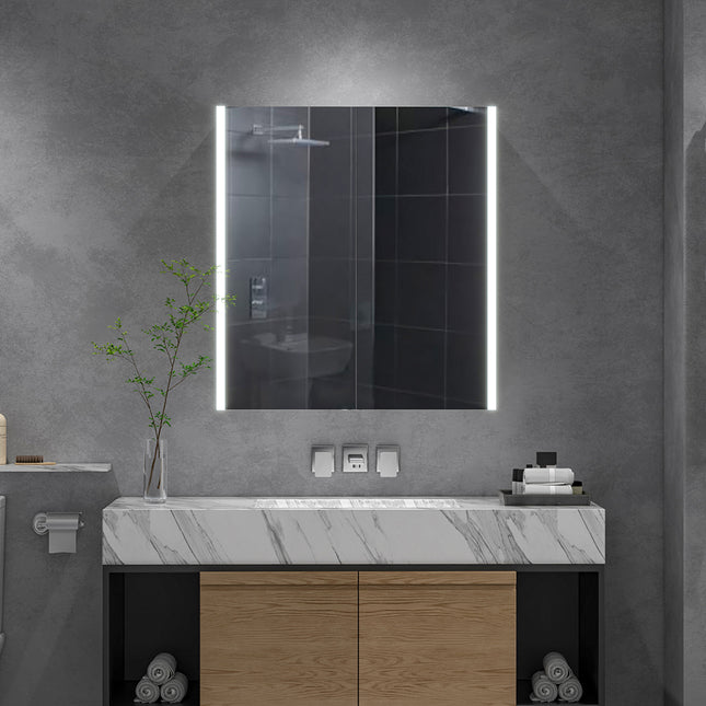 Double Door Illuminated LED Mirror Cabinet with Shaver Socket