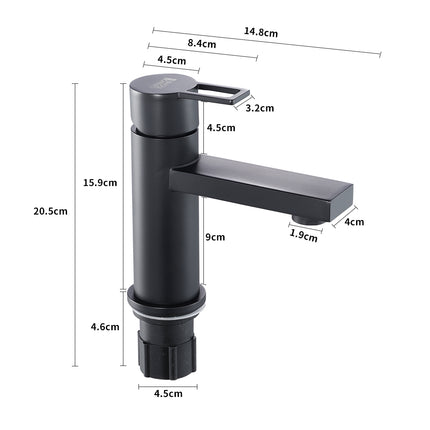Matte Black Basin Round Mono Mixer Tap