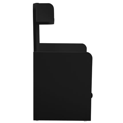 Wood Black Bedside Table Nightstand With Drawers