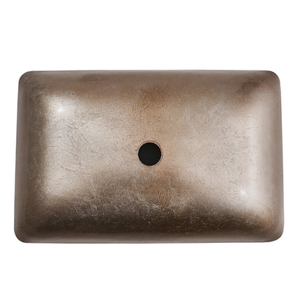 Rectangular Tempered Glass Basin Gold 56.5 x 36.5cm