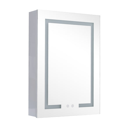 Single Door Fog Free Rectangular LED Bathroom Mirror Cabinet 45 x 60cm H