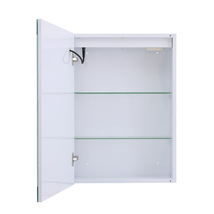 Single Door Fog Free Rectangular LED Bathroom Mirror Cabinet 45 x 60cm H
