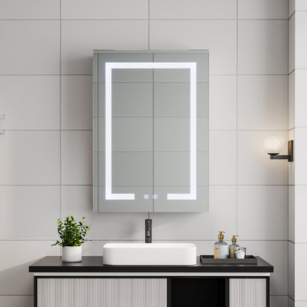 Single Door Fog Free Rectangular LED Bathroom Mirror Cabinet 45 x 60cm H