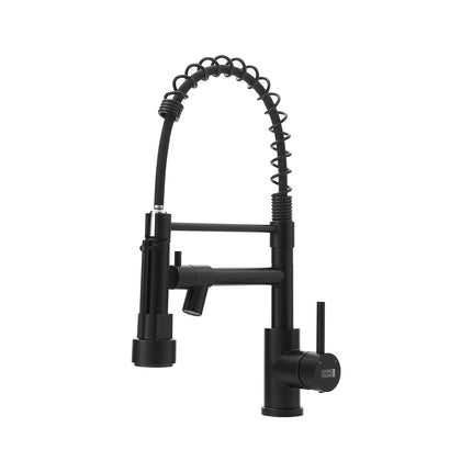 Black Stainless Steel Kitchen Faucet with Pull Down Spring Spout