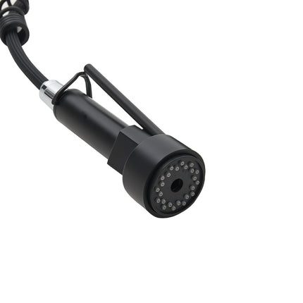 Black Stainless Steel Kitchen Faucet with Pull Down Spring Spout