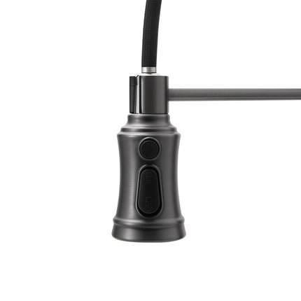 Rotable Pulldown Kitchen Mixer Tap with Spring Spout Grey